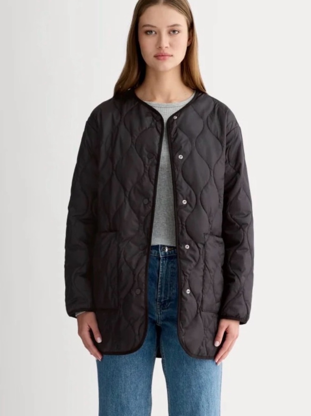 Everlane Quilted Liner Jacket Black